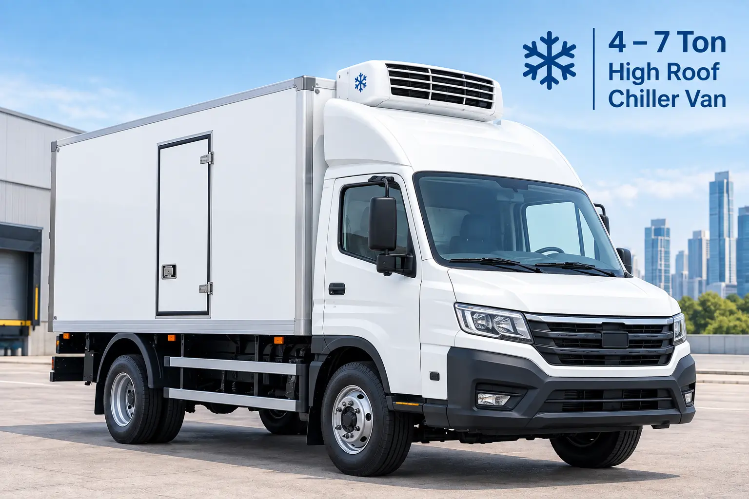 4 to 7 ton high roof chiller truck for bulk refrigerated cargo in Abu Dhabi